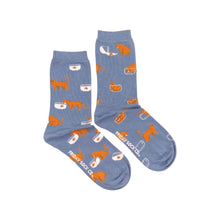 Load image into Gallery viewer, Cat Socks for Women | Cat & Fish | Cute Gifts | Mismatched: Women’s 5 – 10