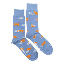Load image into Gallery viewer, Cat &amp; Fish Socks | Unisex | Mismatched |
