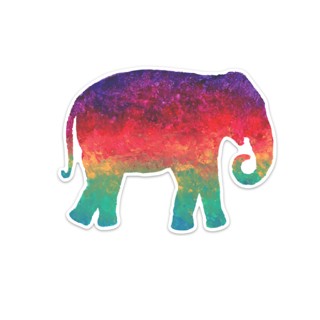 Tie-Dye Elephant Vinyl Sticker